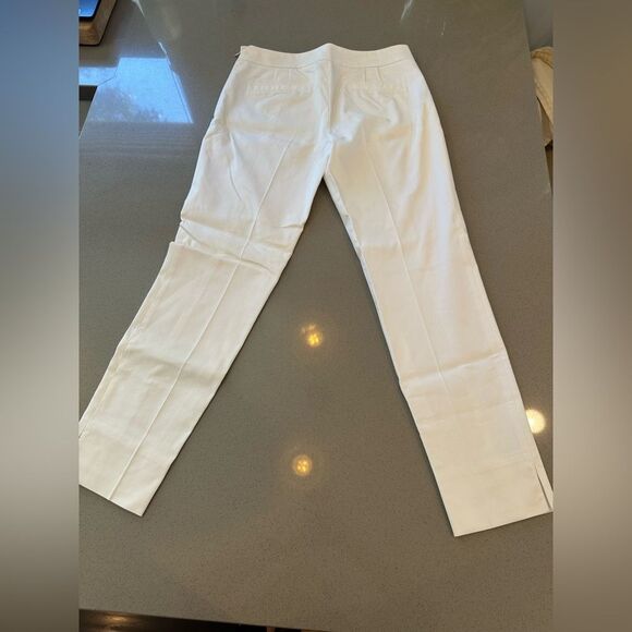 Tory Burch Women's White Slit Hem Cotton Blend Pants size 4 - Picture 3 of 14